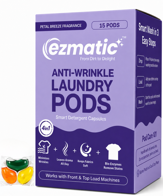 4-in-1 Anti-Wrinkle Laundry Pods - Wrinkle Release, Tough Stain Removal, Brightening and Fabric Softening