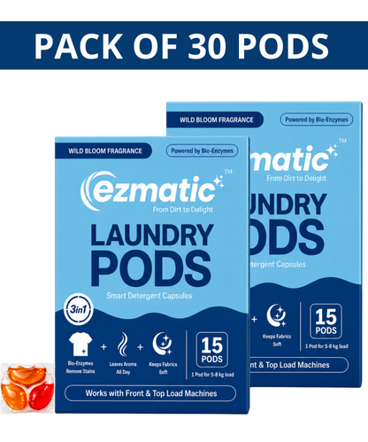 3-in-1 Laundry Pods — Tough Stain Removal, Brightening and Fabric Softening