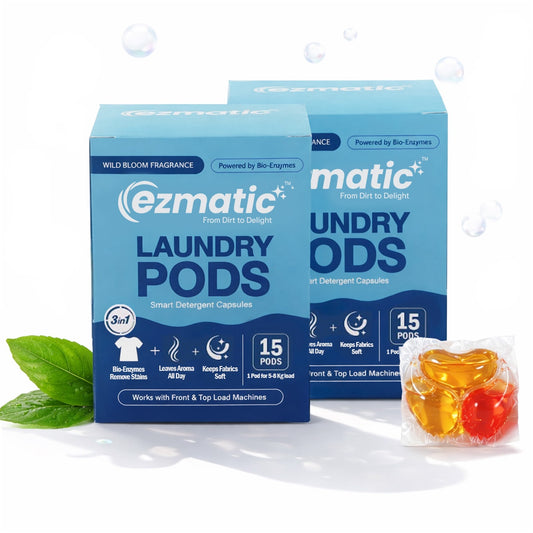 3-in-1 Laundry Detergent Pods - Stain Remover, Brightening and Fabric Softener Capsules