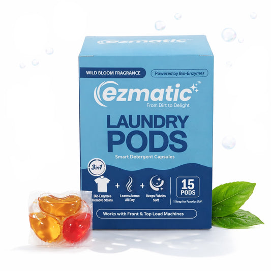 3-in-1 Laundry Detergent Pods - Stain Remover, Brightening and Fabric Softener Capsules
