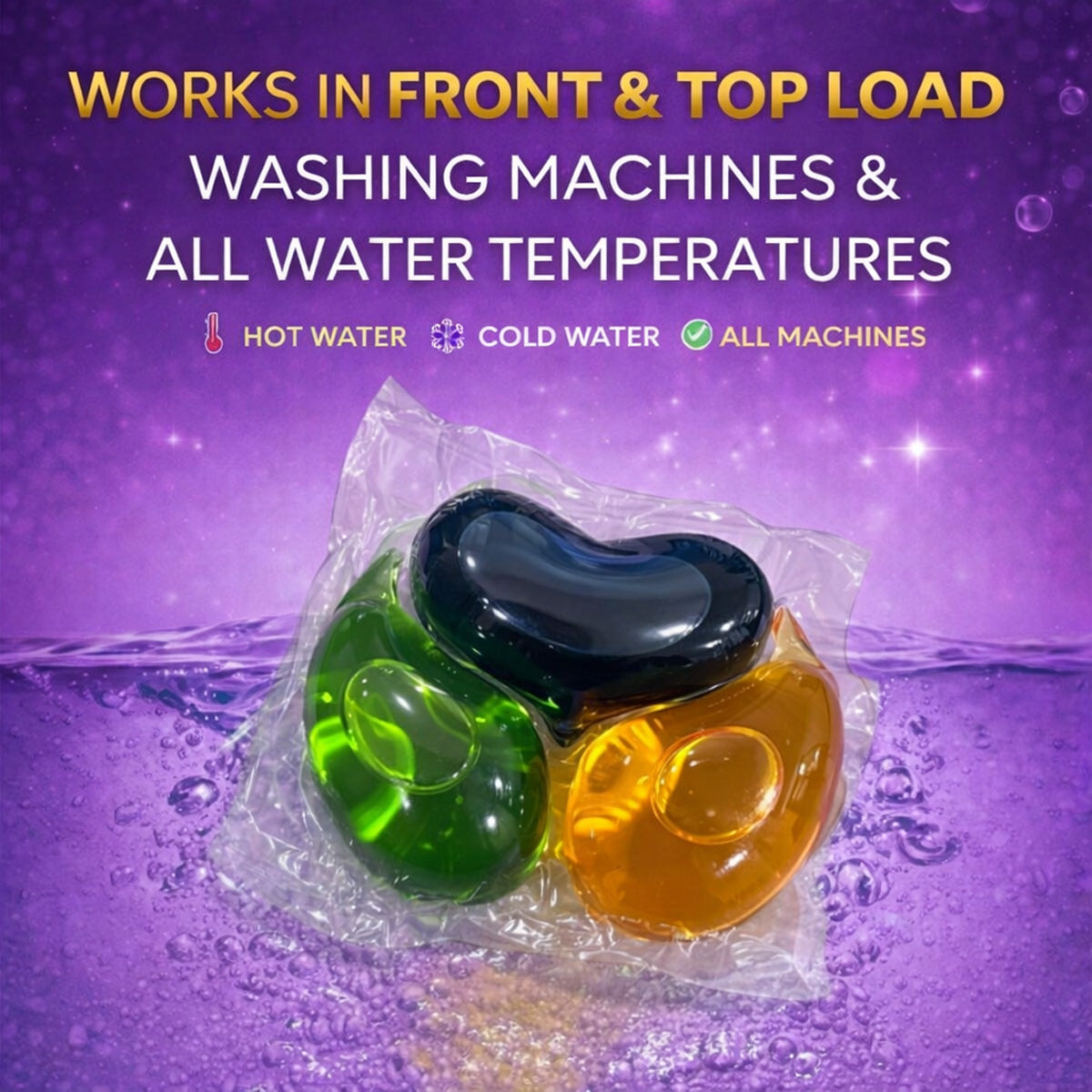 4-in-1 Anti-Wrinkle Laundry Pods - Wrinkle Release, Tough Stain Removal, Brightening and Fabric Softening